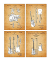 Vintage Fender Guitar Poster Patent Prints - Set Of 4 8x10 U