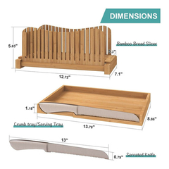 Cortador De Pan De Bambú Con Cuchillo De Pan Dentado,...