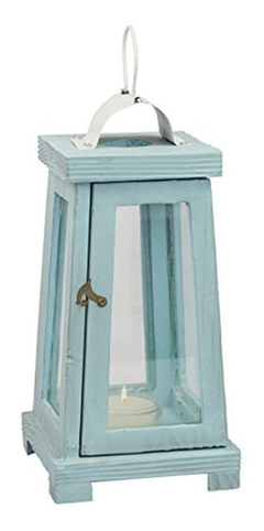 Imagen de Stonebriar - Farol De Madera Para Velas De Té Color Azul
