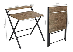 Escritorio Plegable Para Pc De Metal Y Madera Marrón. - tienda online