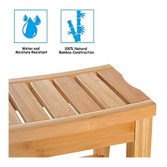 Imagen de Homcom - Banco De Ducha De Madera De Bambú De 2 Niveles