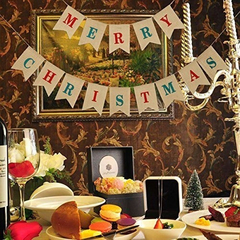 2 En 1 Feliz Navidad Banner Arpillera Fiesta De Navidad