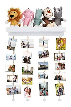 Estantería Flotante De Madera Color Blanco Con 24 Clips. en internet