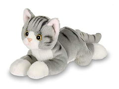 Peluche De Animal Gris Rayas Gatito Bearington Collection