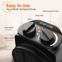 Calentador Eléctrico, Ventilador Calefactor Portátil, Espaci - comprar online