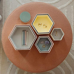 Estantes Flotantes De Madera Hexagonales Con Respaldo, Juego