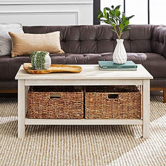 Imagen de Mueble Para Tv Y Mesa De Centro Con Estantes,madera Blanca