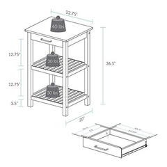Estanterías, Isla De Cocina De Madera De Arce, Maple Pino - Danielle's Store