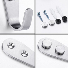 Deezio - Gancho Acero Inoxidable Extra Fuerte Con Tornillos - Danielle's Store