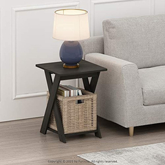 Imagen de Mesa Auxiliar De Madera Color Negro, 2 Niveles