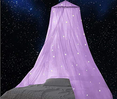 Mosquitera Para Cama Con Estrellas Fluorescentes Que Brillan