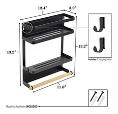 Estantería Magnética Y Soporte Para Toallas Negro/2 Niveles - comprar online