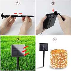 Guirnalda De Luces Solares De 200 Led, Resistentes Al Agua - tienda online
