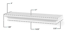 Imagen de Birola - Estantería Flotante Para Pared (17 Pulgadas), Color