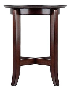 Mesa Auxiliar Redonda De Madera Color Marrón De 18.0 in en internet