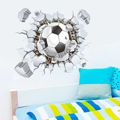 Vinilo Decorativo Balón De Fútbol Roto 3d - comprar online
