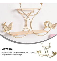 Estantería Flotante De Hierro Color Dorado/2 Unidades. - Danielle's Store