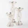 Candelabros De Vidrio Con Acabado Metálico