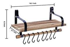 Estantería Flotante De Metal Y Madera, Color Marrón, 1 Nivel en internet