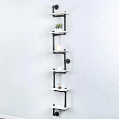 Estantería De Metal Y Madera Color Blanco/6 Unidades.