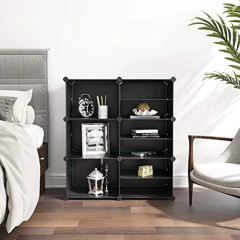 Estantería Modular De Plástico Color Negro, 9 Niveles en internet