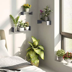 Estantería Flotante De Madera Color Gris, 3 Niveles - comprar online