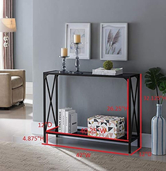 Mesa Auxiliar De Metal Marrón Y Cristal Negro De 2 Niveles. - tienda online