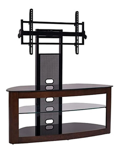 Mueble Para Tv Con Soporte De Metal Negro,madera Y Vidrio. en internet