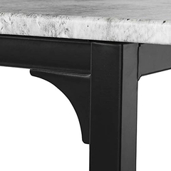Imagen de Juego De Comedor Metal Negro Y Mármol Gris De 5 Piezas.