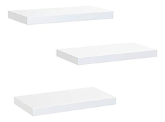 Estantería Flotante De Madera Color Blanco/3 Unidades.