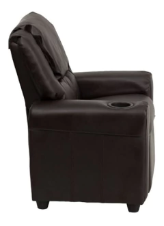 Silla Reclinable De Cuero Marrón Con Portavasos - comprar online
