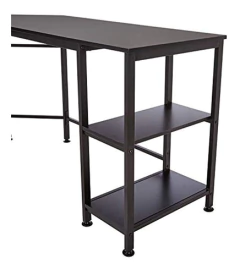Escritorio Para Pc Con Estantes De Metal Negro De 54.3 in. - Danielle's Store