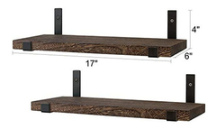 Imagen de Estantería Flotante De Madera-metal Color Marrón/2 Unidades