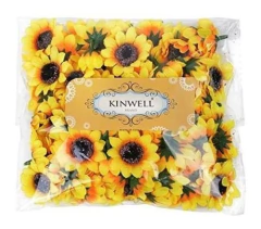 100 Cabezas De Girasol Artificiales De Seda - tienda online