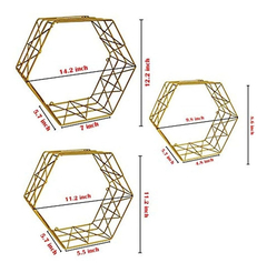 Estantería Flotante De Metal Color Dorado/3 Unidades. - comprar online
