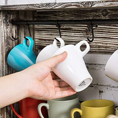 Estantería Flotante De Madera Color Gris Para Tazas De Café. en internet