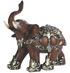 Figura Decorativa De Elefante Tailandés, Poliresina - Gsc