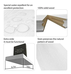 Estantería Flotante De Madera Rústico, Color Blanco en internet
