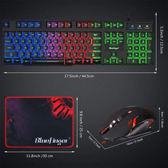Bluefinger Teclado Rgb, Ratón Y Auriculares Combo Para Ga...
