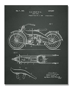 Harley Davidson Patent Art Prints - Juego De Seis Fotos - comprar online