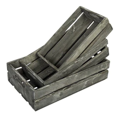 Imagen de Cajas De Almacenamiento De Madera Gris.