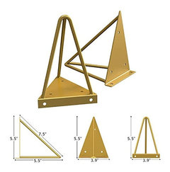 Juego De 3 Estantes Flotantes Con Soporte Triangular Dorado - comprar online