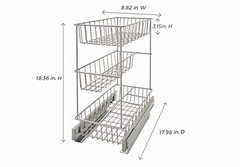 Cesta De Cocina Compacta De 3 Niveles, 8.75 Pulgadas - Danielle's Store