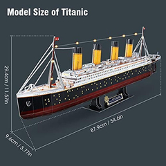 Rompecabezas 3d Led Titanic 35'' Gran Barco Modelo Kits Wate - Danielle's Store