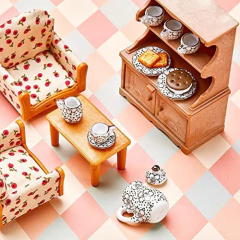 Casas Para Muñecas Y Muñecos, Juego De Té Miniatura