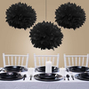 Pompones De Papel Esponjoso Negro Azabache Decoración De