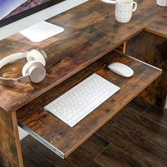 Escritorio Para Computador Con 2 Estantes, De Madera Marrón - tienda online