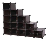 Organizador De Zapatos Modular De Plástico Marrón/15 Cubos.