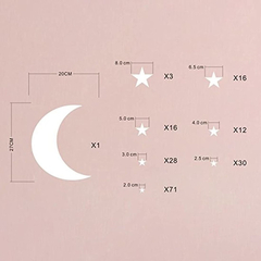 Vinilo Adhesivo Para Pared De Luna Y Estrellas- Juruoxin - tienda online