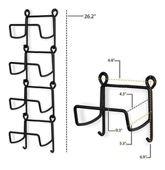 Hierro Forjado Modular Botellero Montado En La Pared Negro - tienda online